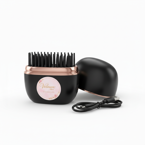 Heated brush with exact Veloura Mini sticker